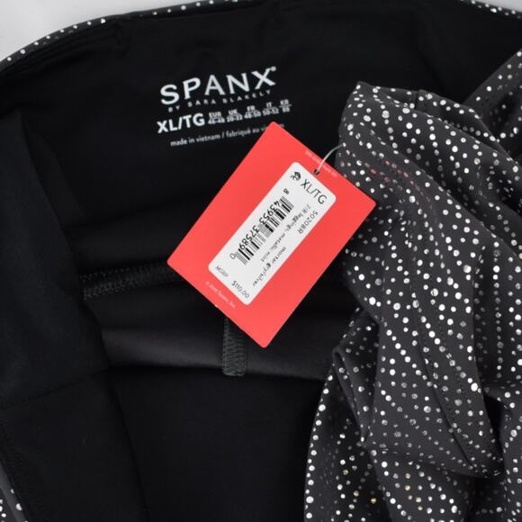 Spanx 7/8 Metallic Dot Print Leggings – XL - 2 Pairs - Black & Wine/Gold - Picture 5 of 9